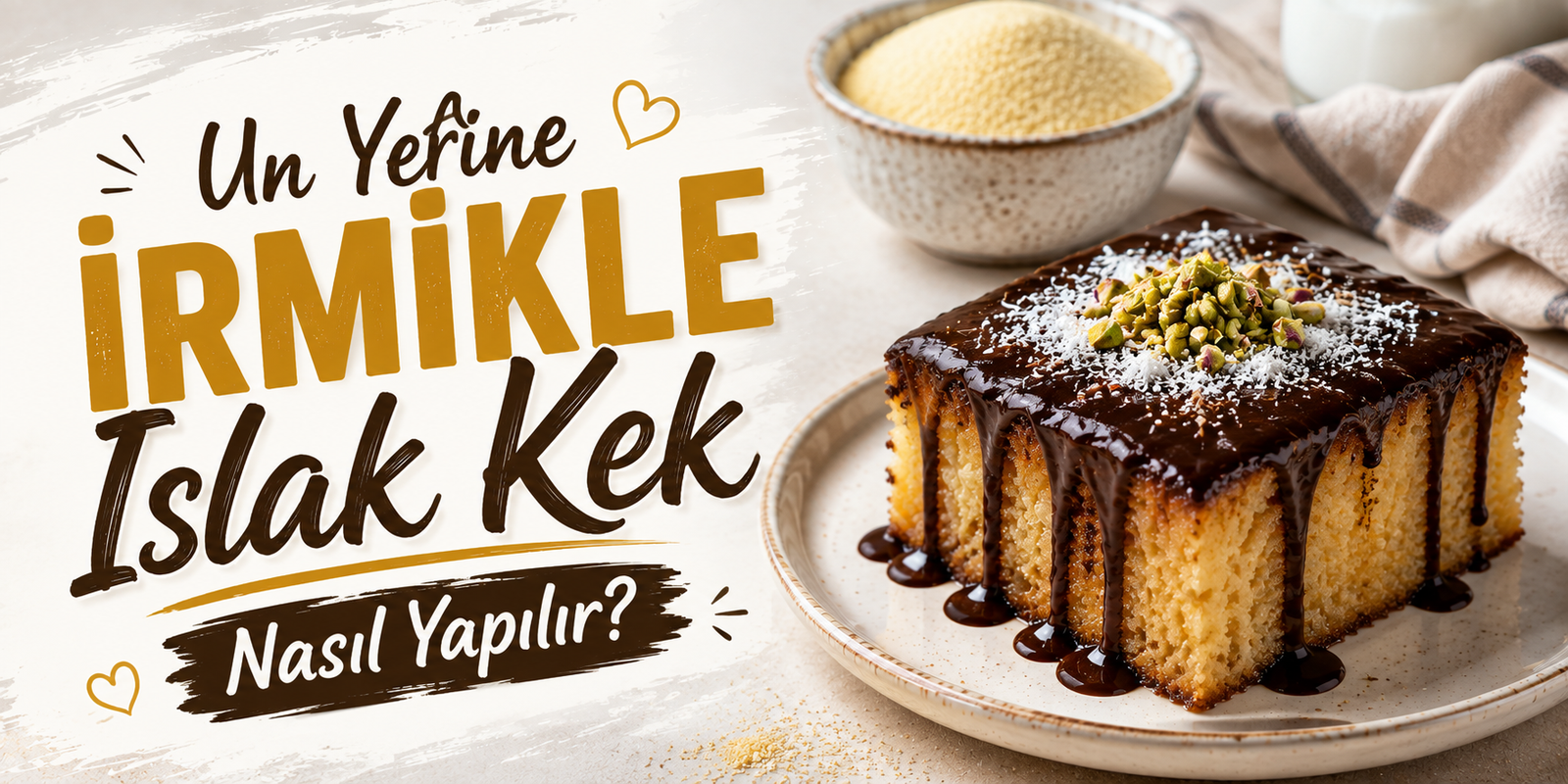 Un Yerine İrmikle Islak Kek Nasıl Yapılır?